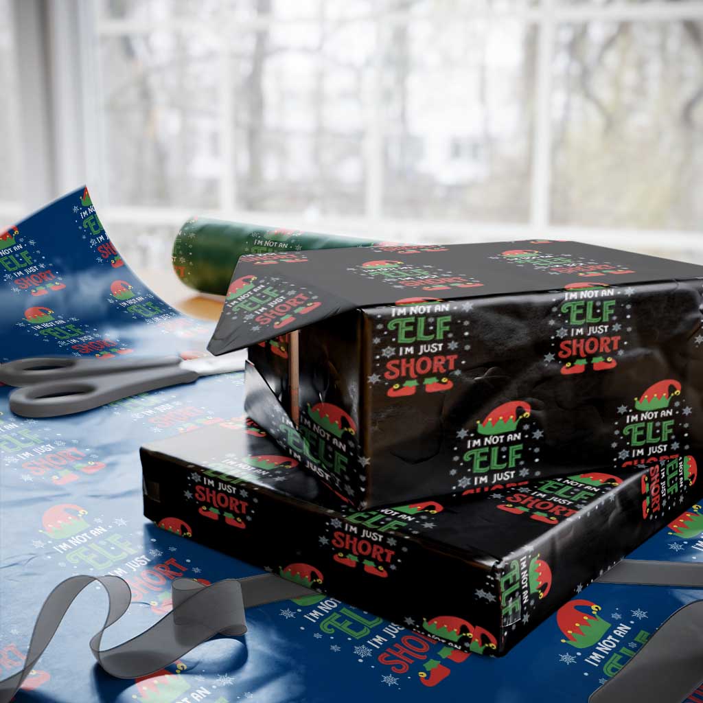 Funny Christmas Elf Wrapping Paper Roll I'm Not An Elf I'm Just Short Snowflakes - Wonder Print Shop
