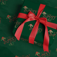 Funny Christmas Elf Wrapping Paper Roll I'm The Sassy Elf Family Matching - Wonder Print Shop