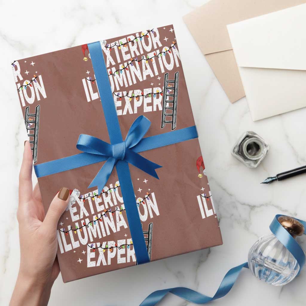 Funny Christmas Exterior Illumination Expert Wrapping Paper Roll Xmas Lights Decorator - Wonder Print Shop