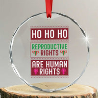Funny Christmas Feminist Gift Crystal Glass Ornament Reproductive Rights Are Human Rights - Wonder Print Shop