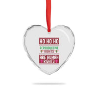 Funny Christmas Feminist Gift Heart Crystal Glass Ornament Reproductive Rights Are Human Rights - Wonder Print Shop