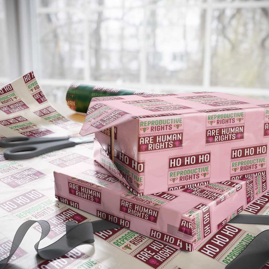 Funny Christmas Feminist Gift Wrapping Paper Roll Reproductive Rights Are Human Rights - Wonder Print Shop