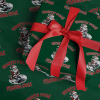 Funny Christmas Fishing Wrapping Paper Roll North Pole Fishing Hole Cute Santa - Wonder Print Shop
