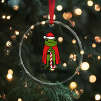 Funny Christmas Frog Knight Crystal Glass Ornament I Am Burnt Out M Lord Medieval Meme - Wonder Print Shop