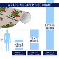 Funny Christmas Frog Knight Wrapping Paper Roll I Am Burnt Out M Lord Medieval Meme Candy Cane - Wonder Print Shop