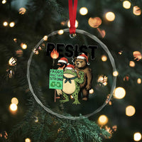 Funny Christmas Frogs Together Strong Crystal Glass Ornament Portland Resist Meme Gift - Wonder Print Shop