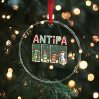 Funny Christmas Frogtifa Crystal Glass Ornament Portland Resist Frog Protest - Wonder Print Shop