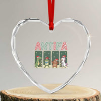 Funny Christmas Frogtifa Heart Crystal Glass Ornament Portland Resist Frog Protest - Wonder Print Shop