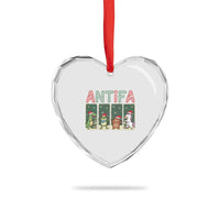 Funny Christmas Frogtifa Heart Crystal Glass Ornament Portland Resist Frog Protest - Wonder Print Shop