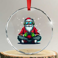 Funny Christmas Gamer Santa Claus Game Controller Crystal Glass Ornament - Wonder Print Shop