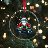 Funny Christmas Gamer Santa Claus Game Controller Crystal Glass Ornament - Wonder Print Shop