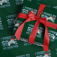 Funny Christmas Gamers Wrapping Paper Roll I Paused My Game For Christmas Snowy Santa Hat - Wonder Print Shop