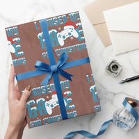 Funny Christmas Gamers Wrapping Paper Roll I Paused My Game For Christmas Snowy Santa Hat - Wonder Print Shop