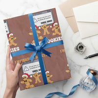 Funny Christmas Gingerbread Wrapping Paper Roll I'm Here To Delete Your Cookies Santa - Wonder Print Shop
