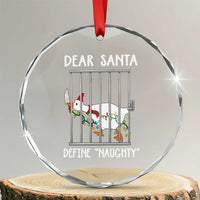 Funny Christmas Goose Crystal Glass Ornament Dear Santa Define Naughty Xmas Meme - Wonder Print Shop
