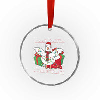 Funny Christmas Goose Crystal Glass Ornament Dear Santa I Can Explain Cute Xmas Meme - Wonder Print Shop