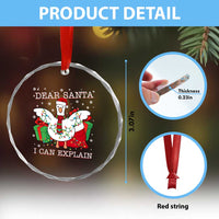 Funny Christmas Goose Crystal Glass Ornament Dear Santa I Can Explain Cute Xmas Meme - Wonder Print Shop