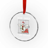 Funny Christmas Goose Crystal Glass Ornament Dear Santa I Can Explain Xmas Meme - Wonder Print Shop