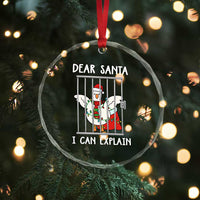 Funny Christmas Goose Crystal Glass Ornament Dear Santa I Can Explain Xmas Meme - Wonder Print Shop