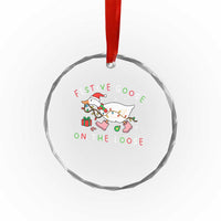 Funny Christmas Goose Crystal Glass Ornament Festive Goose On The Loose Xmas Duck Meme - Wonder Print Shop
