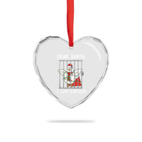 Funny Christmas Goose Heart Crystal Glass Ornament Dear Santa I Can Explain Xmas Meme - Wonder Print Shop