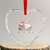 Funny Christmas Goose Heart Crystal Glass Ornament Festive Goose On The Loose Xmas Duck Meme - Wonder Print Shop