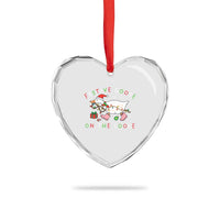 Funny Christmas Goose Heart Crystal Glass Ornament Festive Goose On The Loose Xmas Duck Meme - Wonder Print Shop