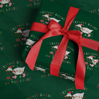 Funny Christmas Goose Wrapping Paper Roll Festive Goose On The Loose Xmas Duck Meme - Wonder Print Shop