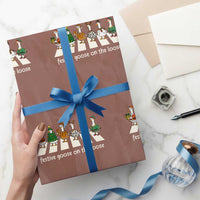 Funny Christmas Goose Wrapping Paper Roll Festive Goose On The Loose Xmas Meme - Wonder Print Shop