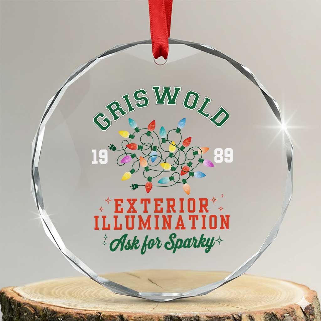Funny Christmas Griswold Exterior Illumination Crystal Glass Ornament Ask For Sparky Xmas Movie - Wonder Print Shop