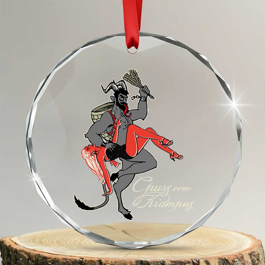 Funny Christmas Gruss Vom Krampus Crystal Glass Ornament TS09