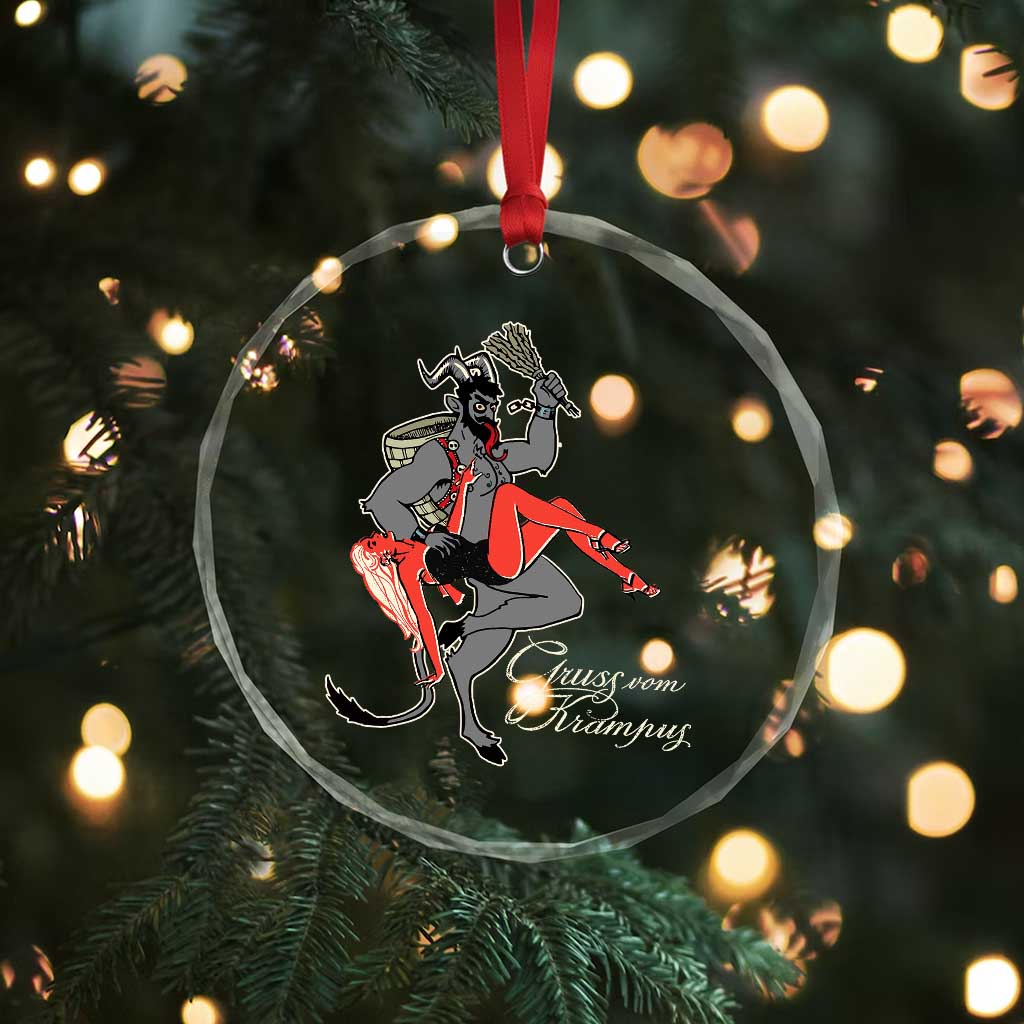 Funny Christmas Gruss Vom Krampus Crystal Glass Ornament TS09