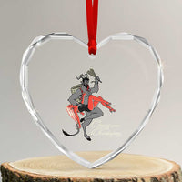 Funny Christmas Gruss Vom Krampus Heart Crystal Glass Ornament - Wonder Print Shop