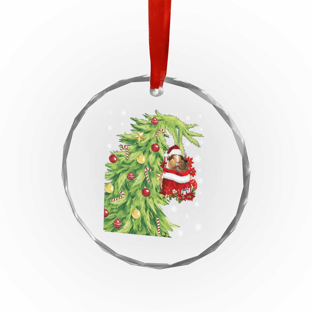 Funny Christmas Guinea In Green Hand Naughty Crystal Glass Ornament Cute Pet Lover Gift - Wonder Print Shop