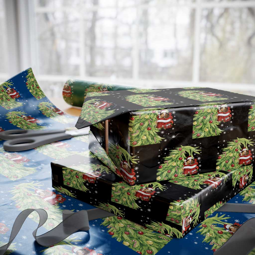 Funny Christmas Guinea In Green Hand Naughty Wrapping Paper Roll Cute Pet Lover Gift - Wonder Print Shop