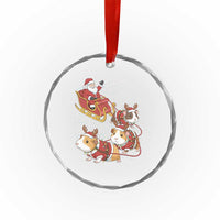 Funny Christmas Guinea Pig Lover Gift Crystal Glass Ornament Santa Pig Sleigh Crew - Wonder Print Shop
