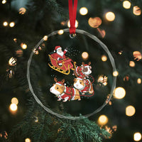 Funny Christmas Guinea Pig Lover Gift Crystal Glass Ornament Santa Pig Sleigh Crew - Wonder Print Shop