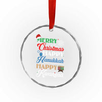 Funny Christmas Hanukkah Kwanzaa Crystal Glass Ornament December Holiday Gift - Wonder Print Shop
