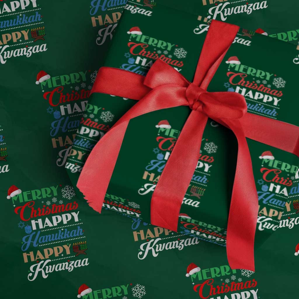 Funny Christmas Hanukkah Kwanzaa Wrapping Paper Roll December Holiday Gift - Wonder Print Shop