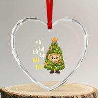 Funny Christmas Heart Crystal Glass Ornament Fa La La La Bu Bu Xmas Song Kawaii Bubu - Wonder Print Shop