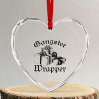 Funny Christmas Heart Crystal Glass Ornament Gangster Wrapper Vintage Presents Gift - Wonder Print Shop