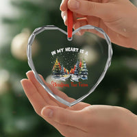 Funny Christmas Heart Crystal Glass Ornament In My Heart Is A Xmas Tree Farm Retro Vintage Clothing - Wonder Print Shop