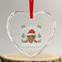 Funny Christmas Heart Crystal Glass Ornament Merry Chrithmith Ath Thweater Tyson Professional Boxer Ugly Xmas - Wonder Print Shop