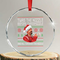 Funny Christmas Hip Hop Rap Gang Crystal Glass Ornament Twas The Nizzle Before Chrismizzle And All Through The Hizzle - Wonder Print Shop