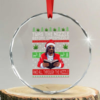 Funny Christmas Hip Hop Rap Gang Crystal Glass Ornament Twas The Nizzle Before Chrismizzle And All Through The Hizzle Weed - Wonder Print Shop