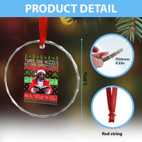 Funny Christmas Hip Hop Rap Gang Crystal Glass Ornament Twas The Nizzle Before Chrismizzle And All Through The Hizzle Weed - Wonder Print Shop
