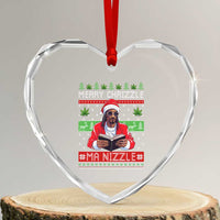Funny Christmas Hip Hop Rap Gang Heart Crystal Glass Ornament Merry Chrizzle Ma Nizzle Xmas Weed - Wonder Print Shop