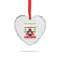 Funny Christmas Hip Hop Rap Gang Heart Crystal Glass Ornament Twas The Nizzle Before Chrismizzle And All Through The Hizzle Weed - Wonder Print Shop