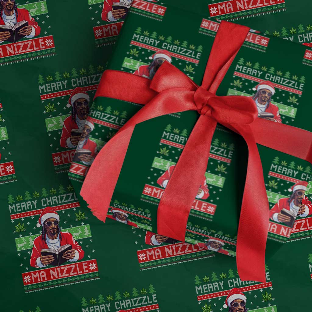 Funny Christmas Hip Hop Rap Gang Wrapping Paper Roll Merry Chrizzle Ma Nizzle Xmas Weed - Wonder Print Shop