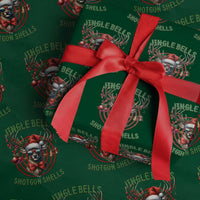 Funny Christmas Hunting Wrapping Paper Roll Jingle Bells Shotgun Shells Santa Deer - Wonder Print Shop